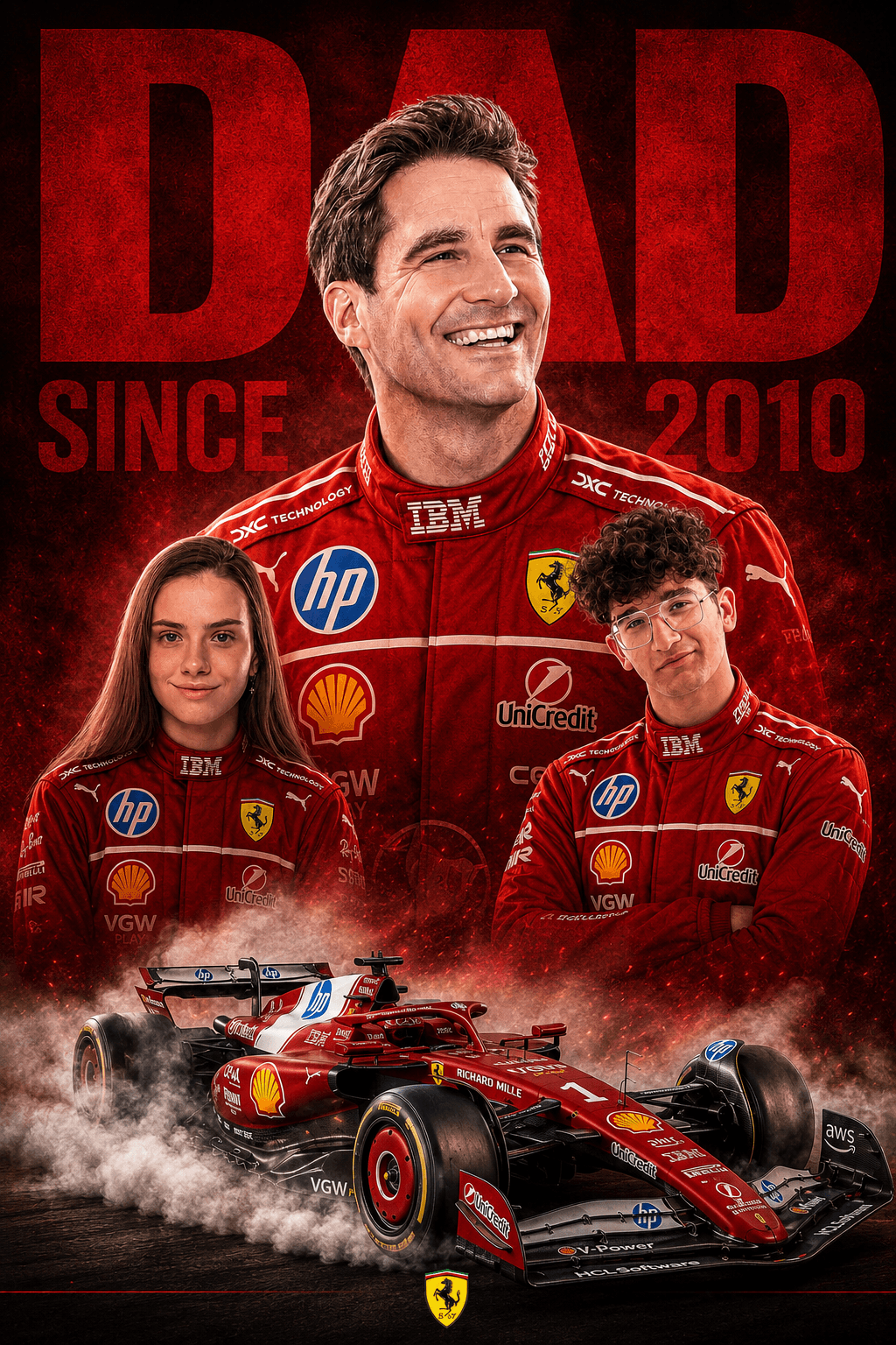 Custom Father's Day F1 Portrait